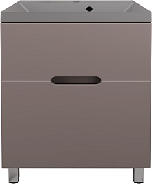 Style Line Тумба с кварцевой раковиной серый шелк Матис 60 тауп темный – фотография-1